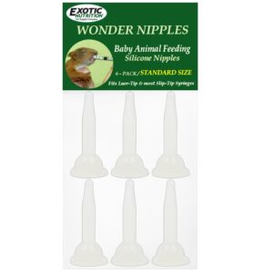 wonder nipple - nursing nipple for baby animals - handfeeding baby squirrels, sugar gliders, hedgehogs, guinea pigs, racoons, prairie dogs, opossums, and more! (standard)