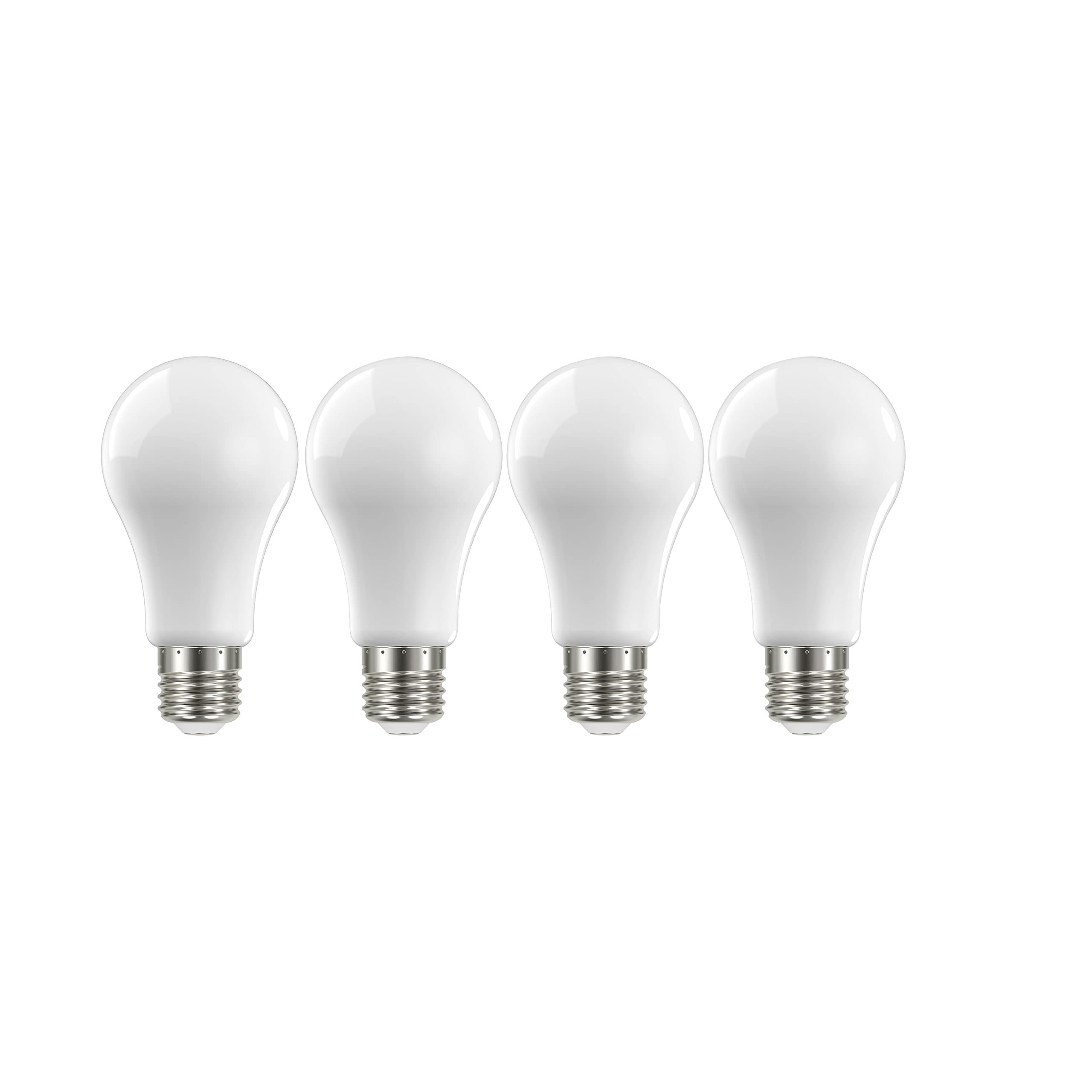 Satco S12440 A19 LED 4-Bulb Value Pack, 100W Replacement, 2700K, White