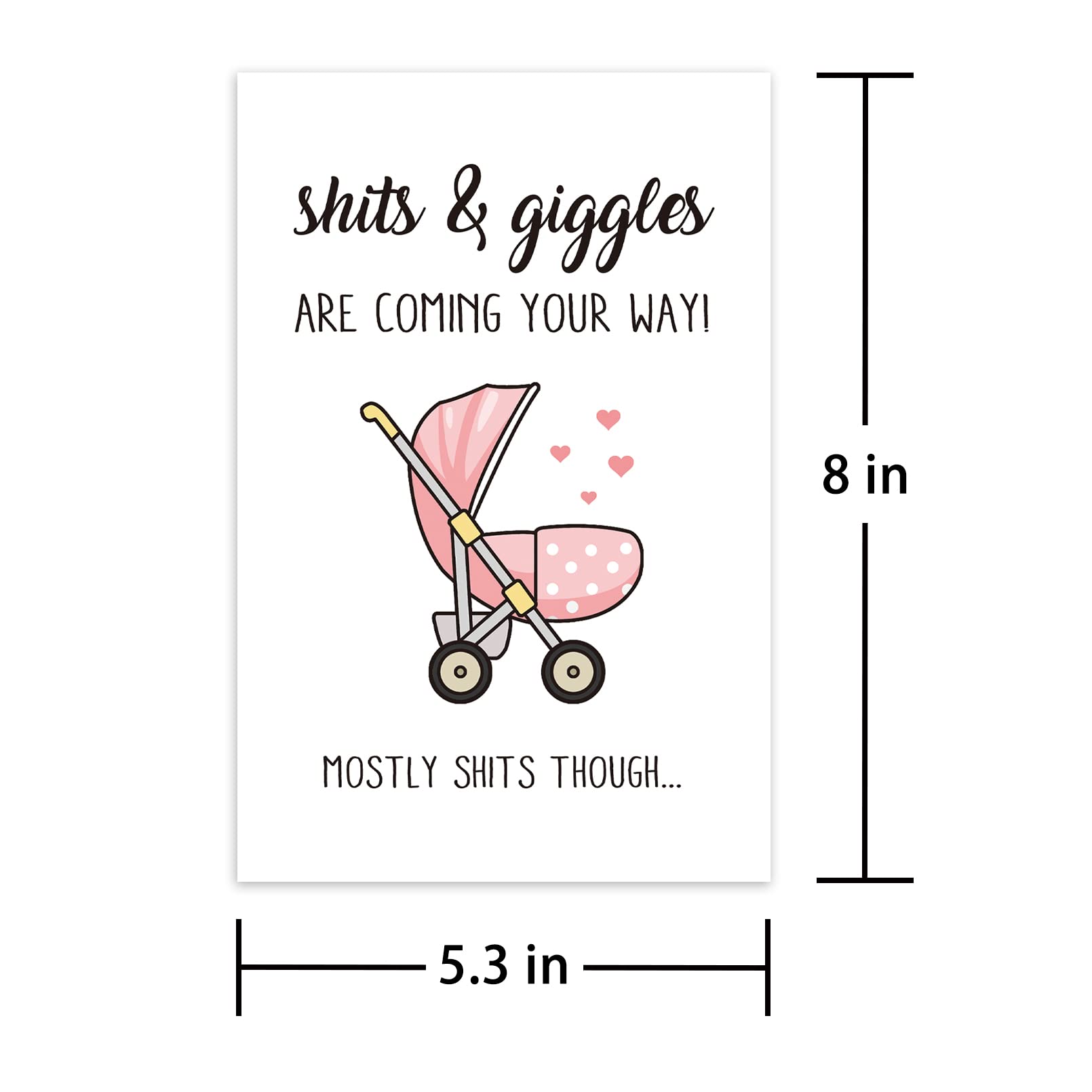 Leinessy Lovely New Baby Congratulations Card, Funny Baby Shower New Baby Card, Shits and Giggles Are Coming Your Way