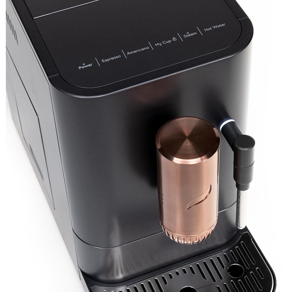 Café Affetto Automatic Espresso Machine + Milk Frother | Built-In & Adjustable Espresso Bean Grinder | One-Touch Brew in 90 Seconds | Matte Black, 1.2 Liter, (C7CEBBS3RD3)