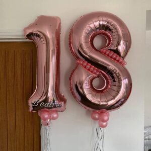 40 Inch Rose Gold 18 Number Balloons Giant 18 Balloons Rose Gold Birthday 18 Balloons 18th Birthday Anniversary Party Decorations Supplies