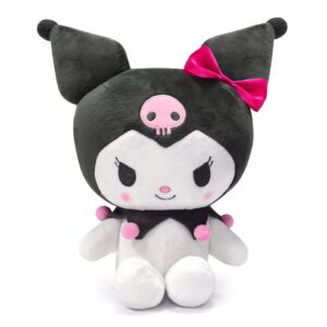 kawaii anime plush doll 10", cartoon stuffed animal figure pillow toy,super cute plushies gift for girls teens fans birthday decoration (black kuro)