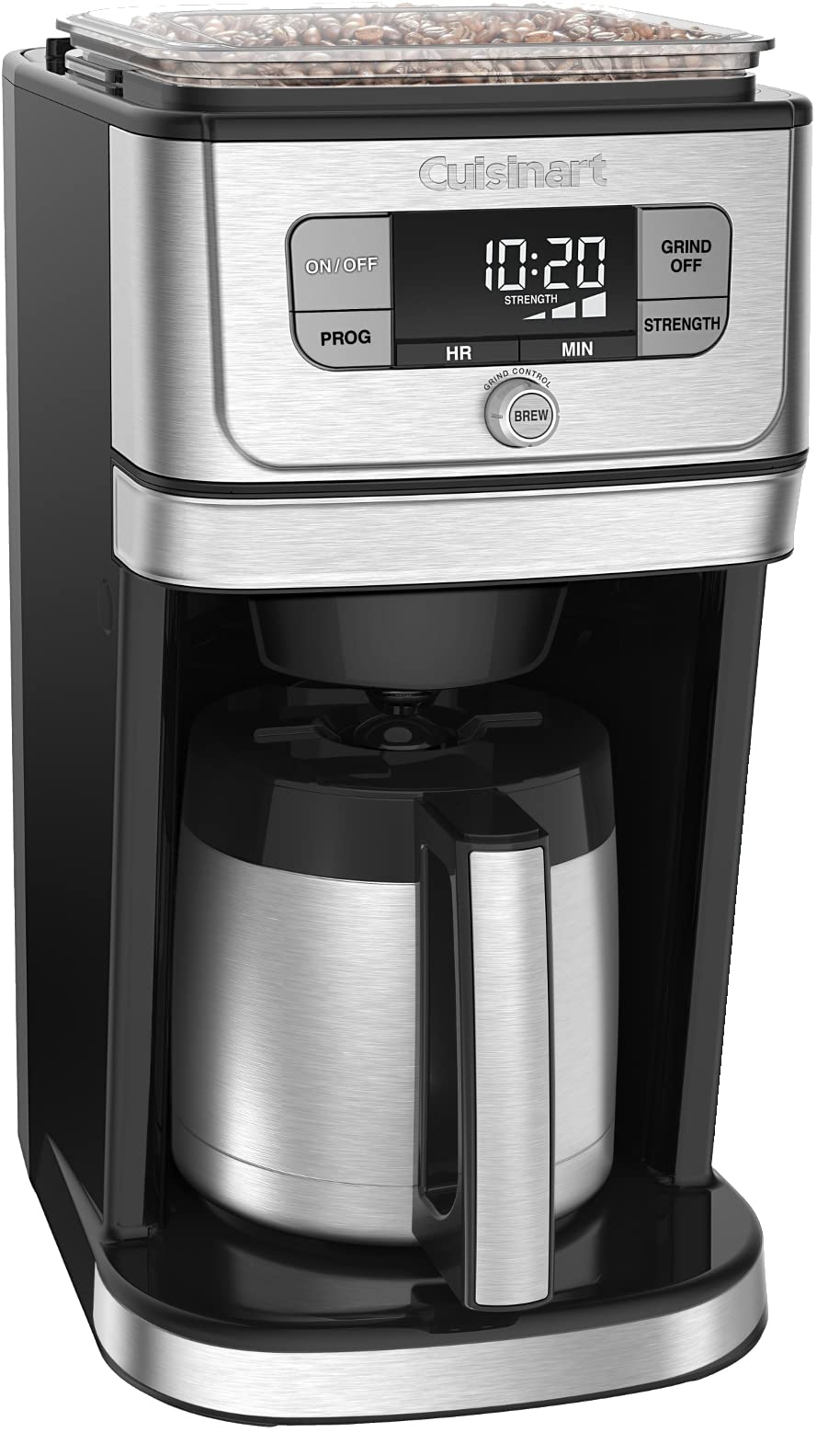 Cuisinart DGB850 Fully Automatic Burr Grind and Brew Thermal Coffeemaker (10 Cup) with Stainless Steel Coffee Canister Bundle (2 Items)