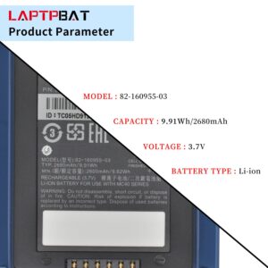 LAPTPBAT New 82-160955-03 Blue Battery for Symbol Zebra MC40 MC40C MC40N0 MC40N0-SLK3R01 Series Scanners Battery