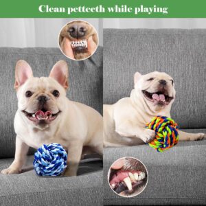 Wellbro Pet Chew Toy, Knots Weave Cotton Rope, Biting Small Ball for Dogs & Cats, 6 in One Pack