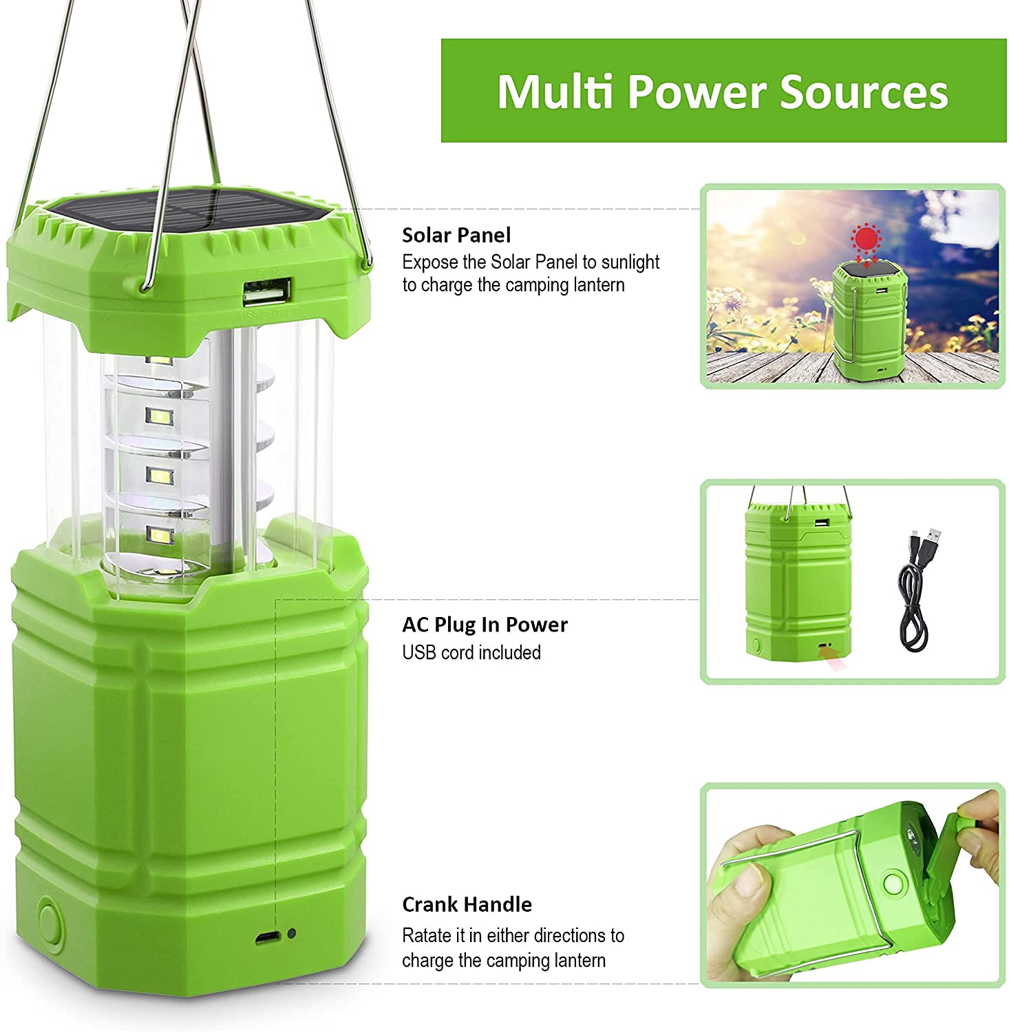 Emergency Rechargeable Camping Lanterns for Power Outages + Emergency Weather Radio with NOAA/AM/FM 【Bundle】