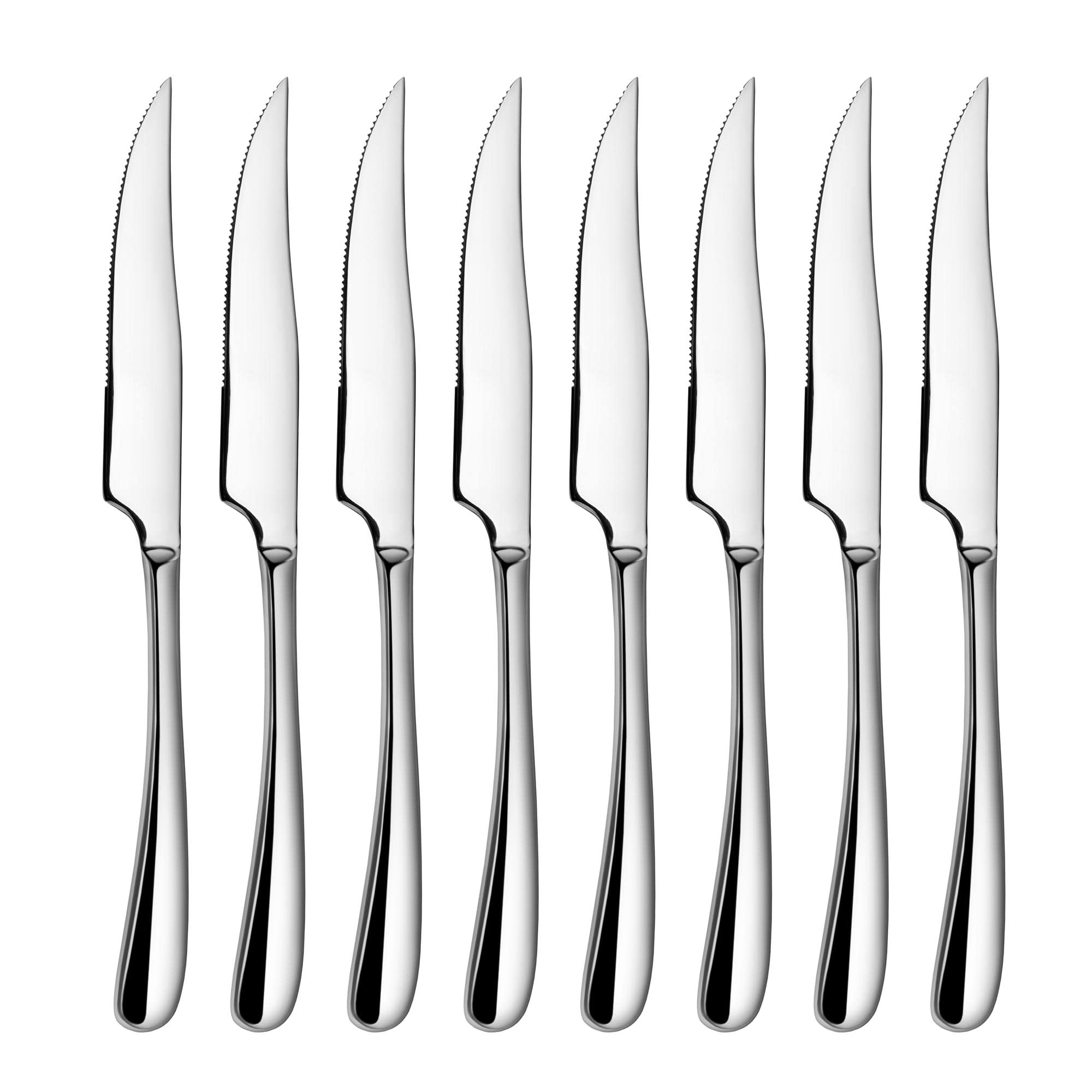 Cangshan 1027044 Rain II Series 8-Piece 420 Stainless Steel Forged Steak Knife Set in Bamboo Storage Chest