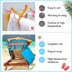 Boao 8 Pack Towel Bands for Beach Chairs Cruise Towel Clips for Lounge Beach Pool Chairs Towel Strap Holder Elastic Windproof for Summer Pool Hawaiian Christmas Beach Accessories (Lovely Style)