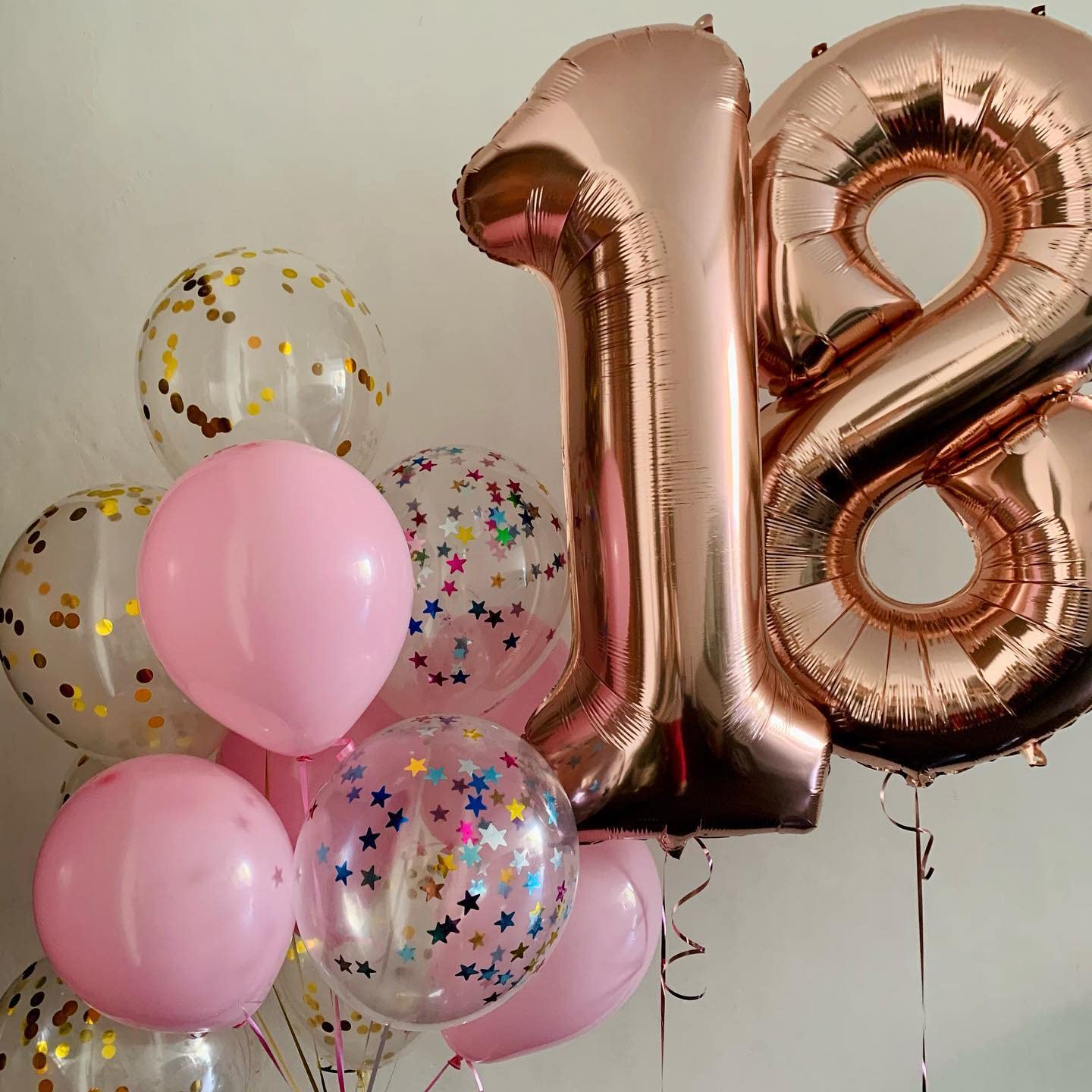 40 Inch Rose Gold 18 Number Balloons Giant 18 Balloons Rose Gold Birthday 18 Balloons 18th Birthday Anniversary Party Decorations Supplies