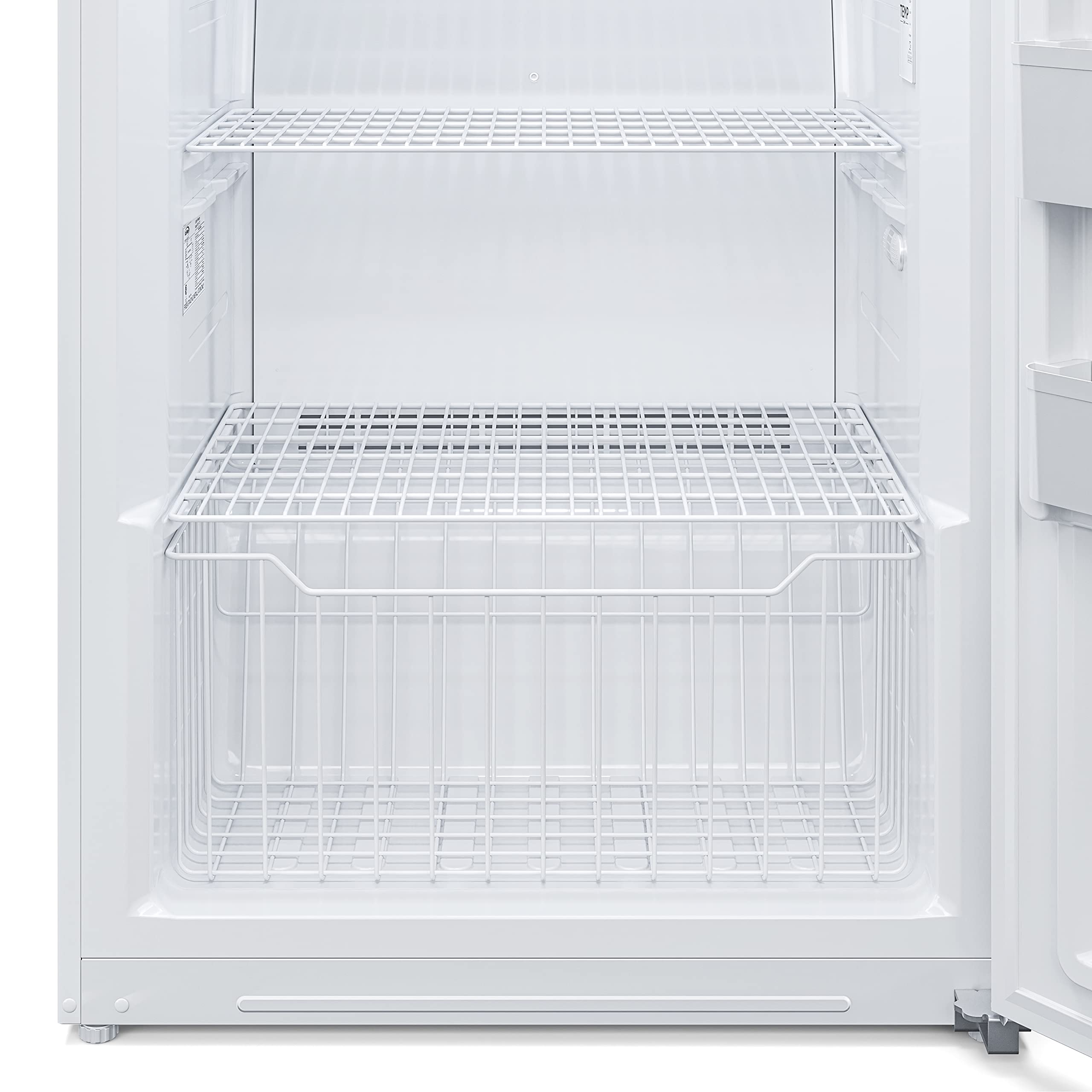 KoolMore Upright Freezer/Refrigerator Convertible, 2-in-1 Appliance, Home, Dorm, and Garage Ready Fridge/Freezer Storage for Fresh or Frozen Food and Drinks, Wire Shelves and Drawer [White] (RUF-17C)