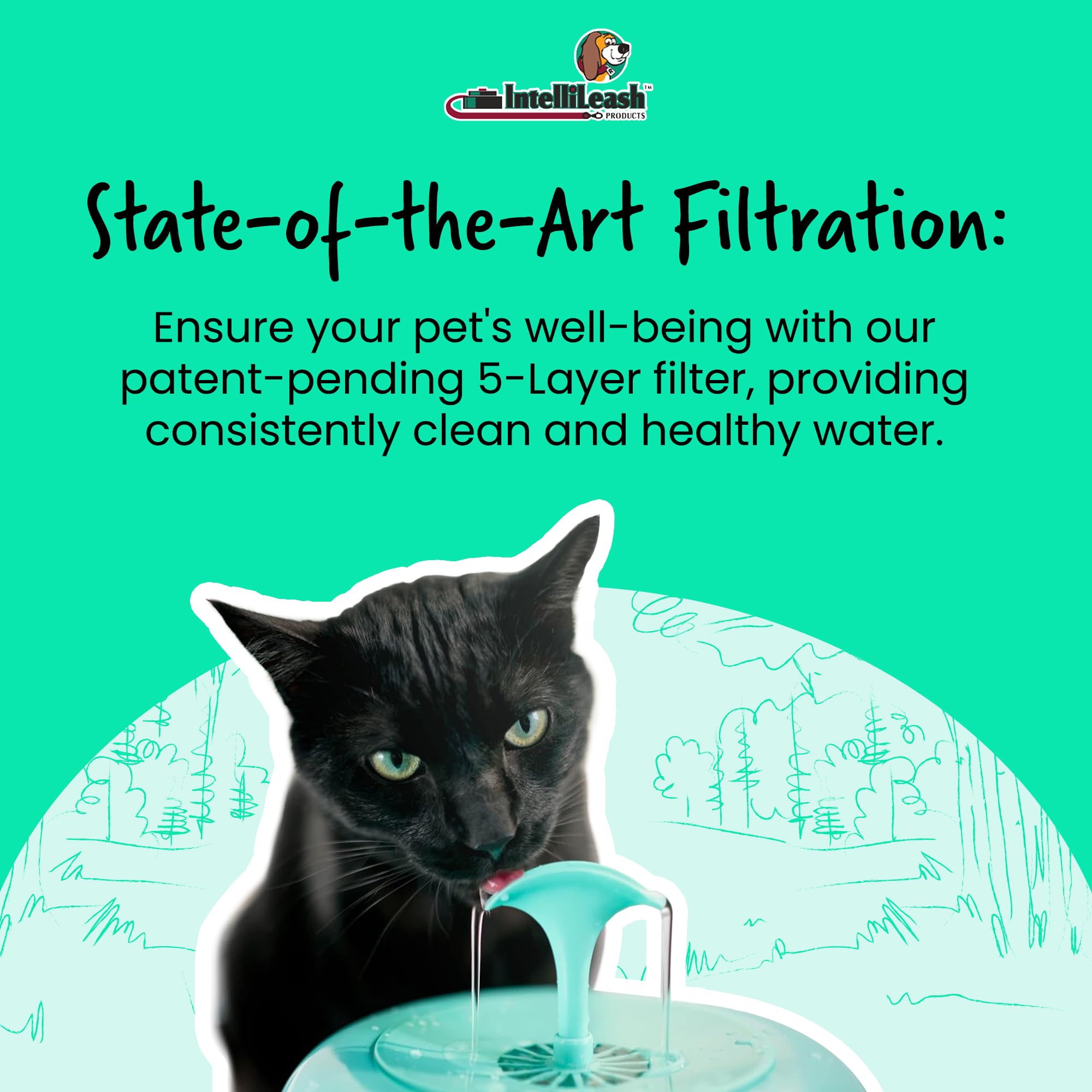 Purrfect Water Fountain Filter Set: 5-Layer Filter and Sponge Filter