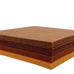 helloocolor 4x8 pcs felt fabric sheet 6x6 inches brown series craft squares nonwoven 1mm thick