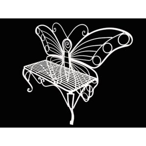 Unknown1 White Metal Butterfly Bench