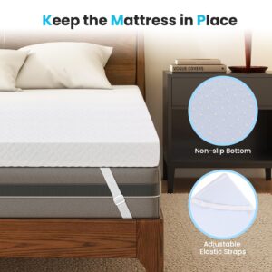 KOMFOTT 4 Inch King Gel Memory Foam Mattress Topper, Ventilated Ultra Soft Cooling Gel Mattress Pad with CertiPUR-US Certification, Pressure Relief Bed Topper for Back Pain