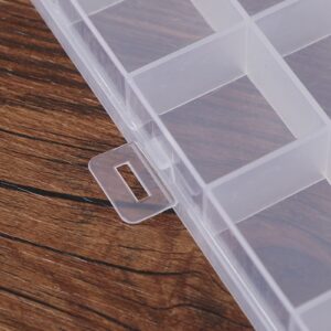 Ymemok 15 Grid Transparent Jewelry Box Organizer Storage Container,Ornament Fish Hook Screw Parts Storage Box