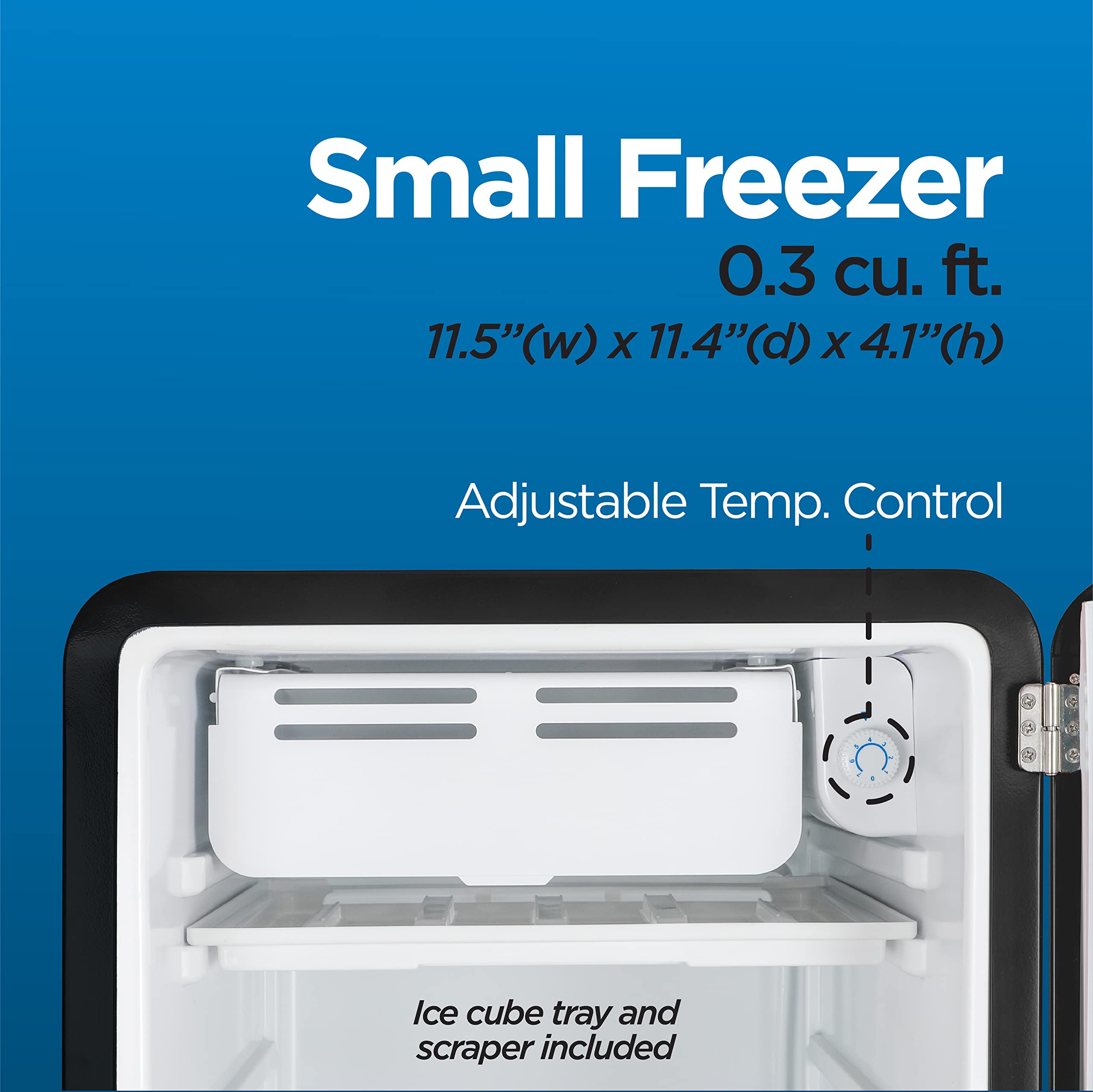 Commercial Cool CCRR32HB 3.2 Cu. Ft Freezer, Vintage Style Refrigerator, with Slide-Out Glass Shelves & Tall Bottle Storage, Retro Fridge, Black