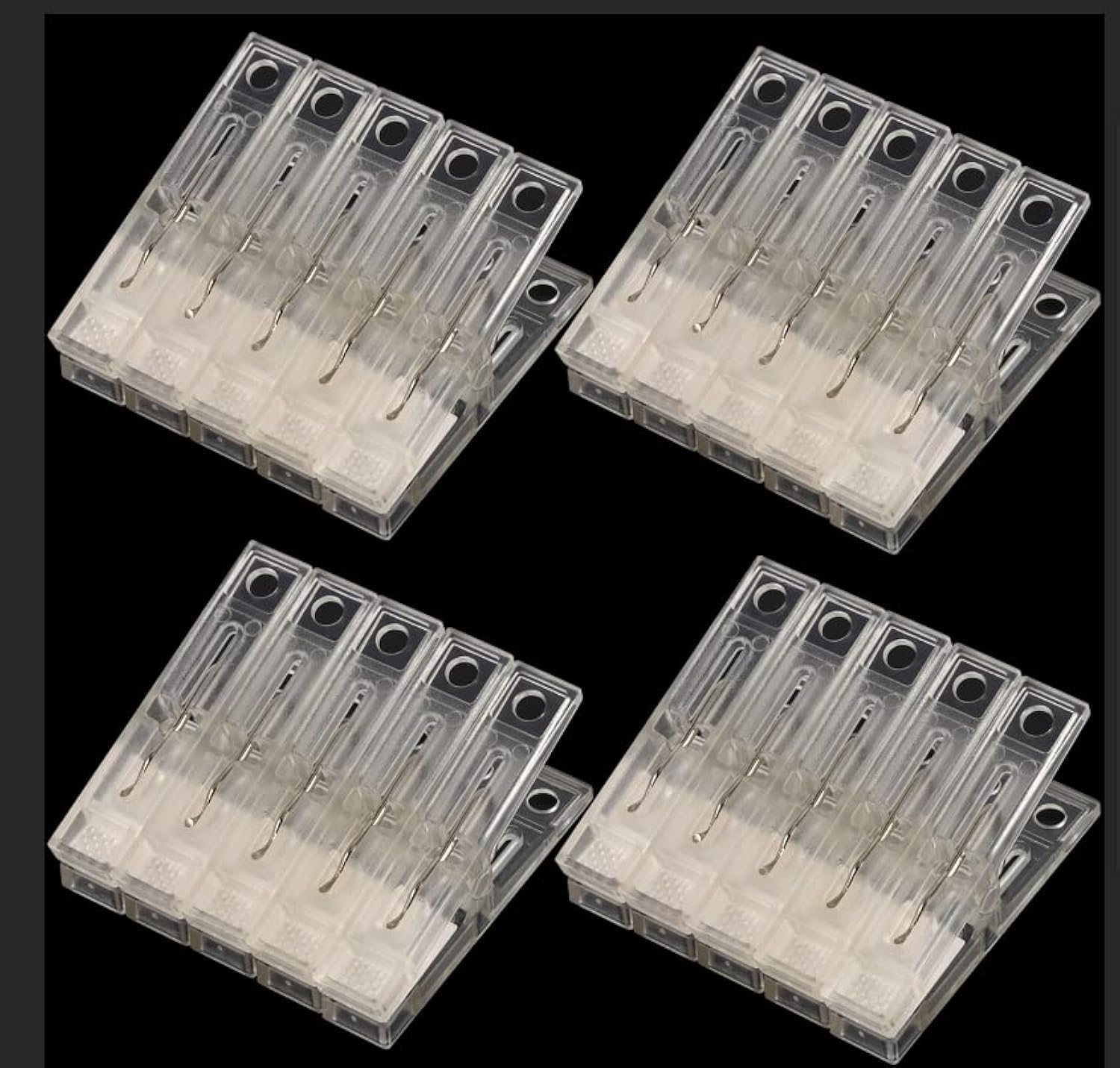 20pcs Clear Plastic Clothes Pins Heavy Duty Windproof Laundry Hanger Clips for Towel Outdoor