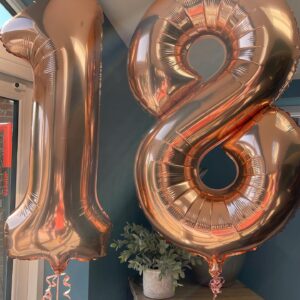 40 Inch Rose Gold 18 Number Balloons Giant 18 Balloons Rose Gold Birthday 18 Balloons 18th Birthday Anniversary Party Decorations Supplies