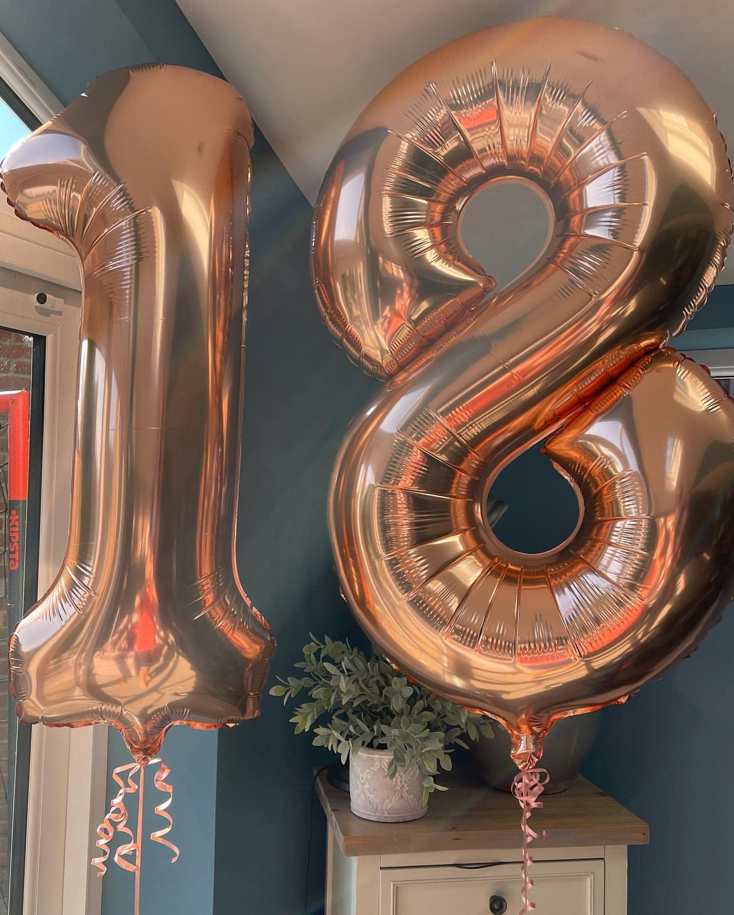 40 Inch Rose Gold 18 Number Balloons Giant 18 Balloons Rose Gold Birthday 18 Balloons 18th Birthday Anniversary Party Decorations Supplies