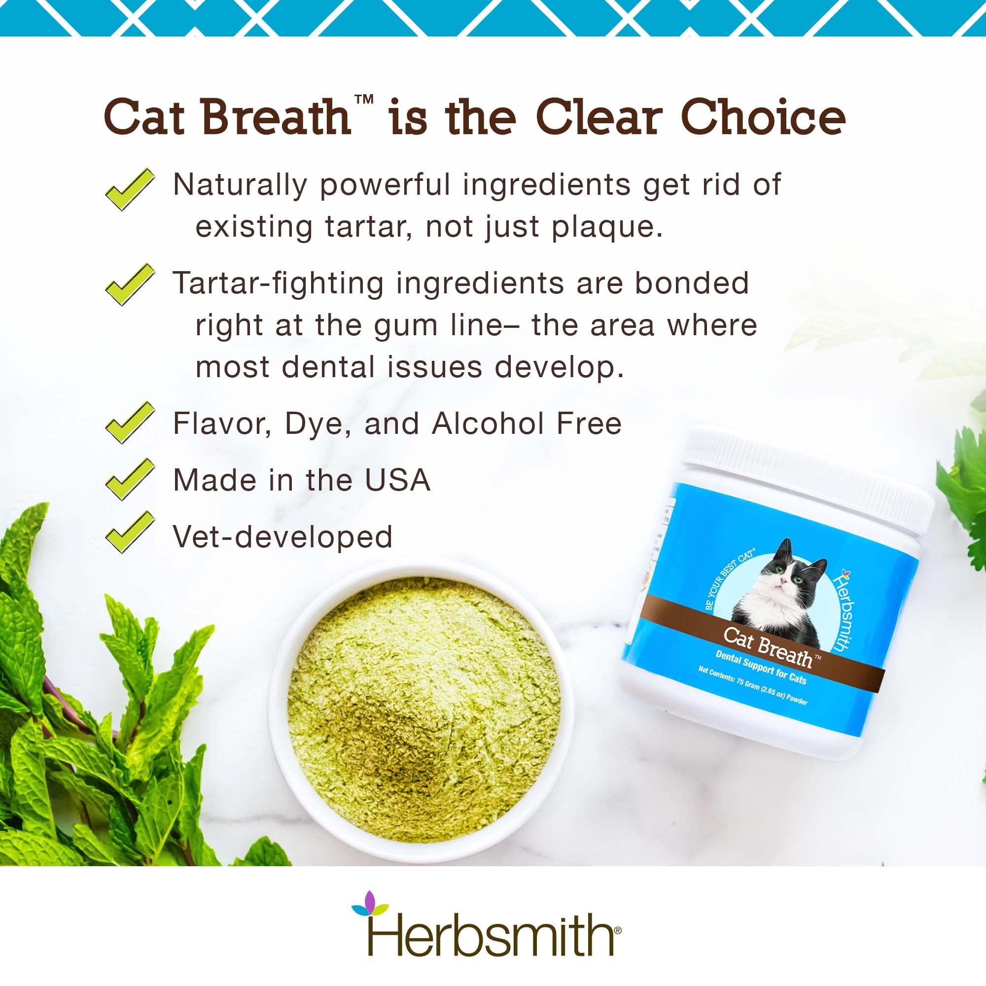 Herbsmith Cat Breath - Dental Support for Cats - 75g