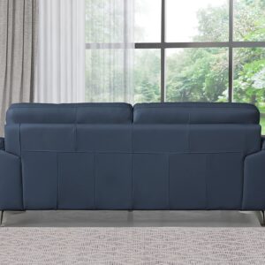 Abbyson Living Cadence Top Grain Leather Sofa, Blue