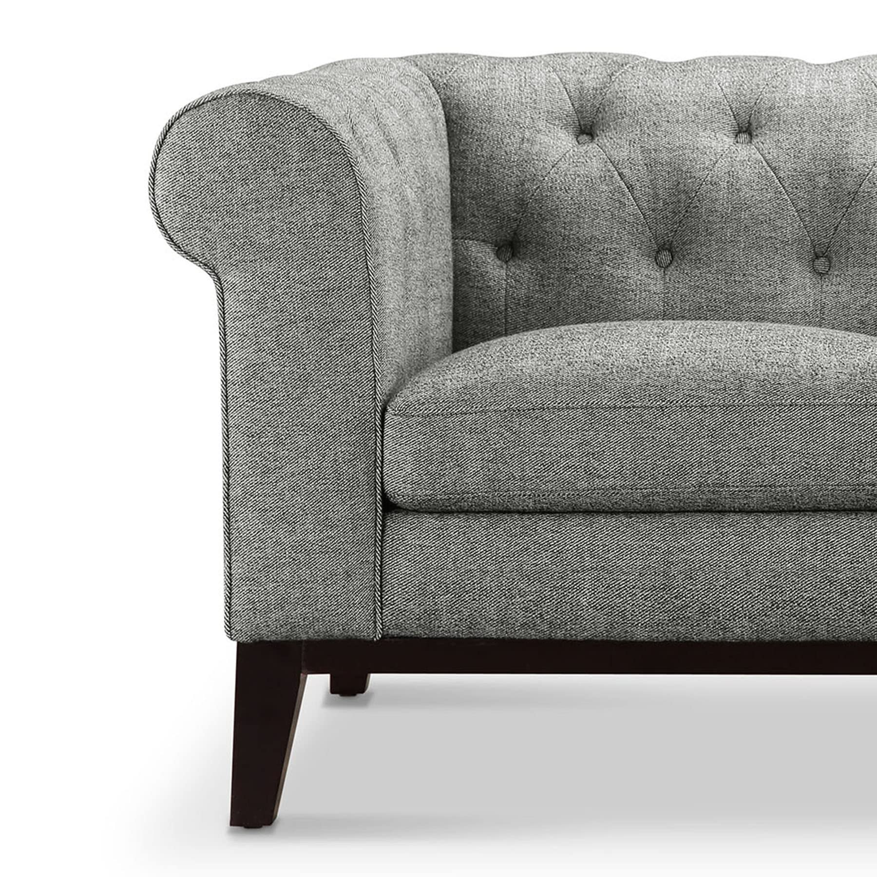 Abbyson Living Cecelia Fabric Loveseat - Chesterfield Style, Linen Upholstery, Gray