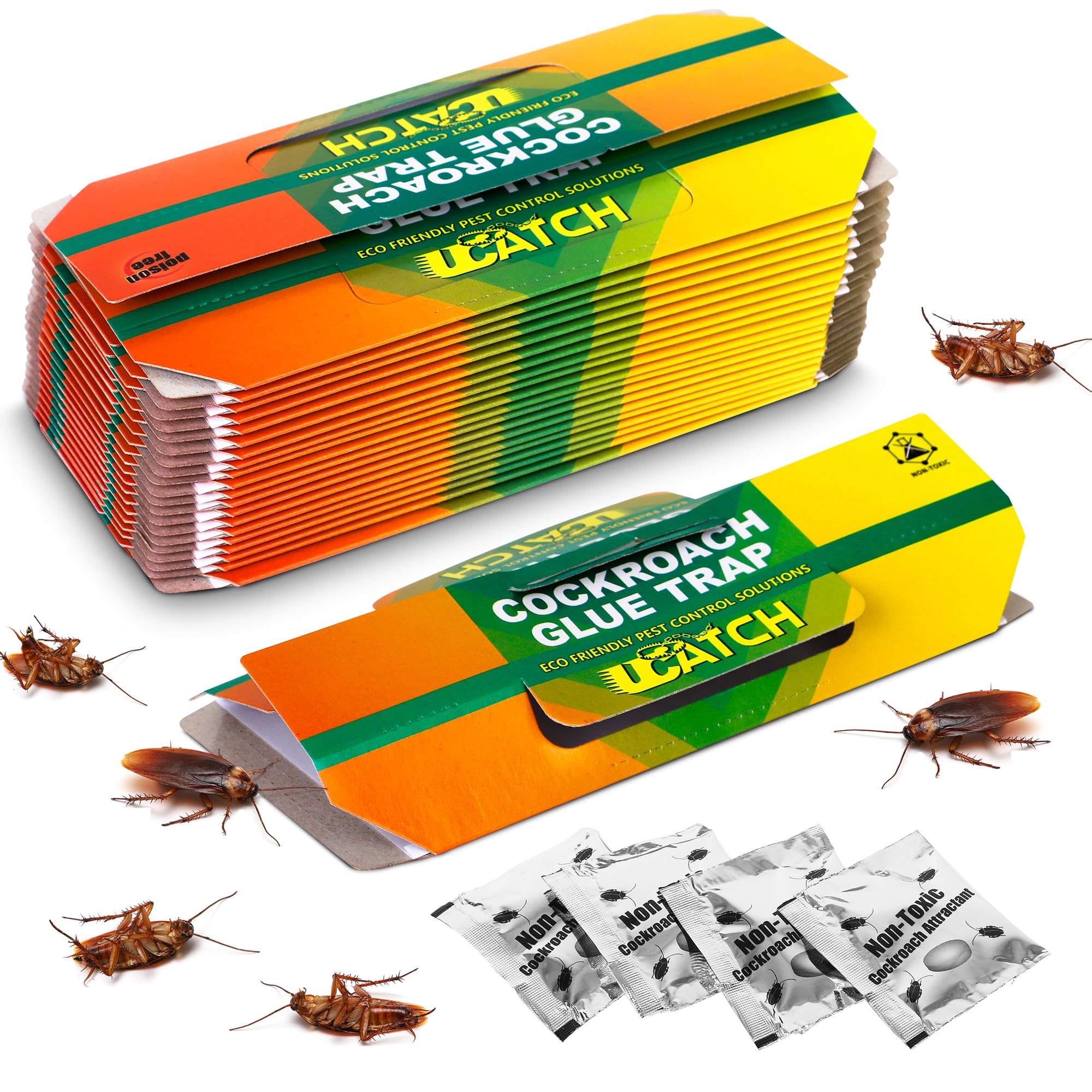 Roach Traps Indoor - 12 Pack Roach Bait Traps | Effective German Roach Killer for Home Infestation - Child and Pet Safe Roach Killer Indoor Infestation Easy-to-Use Glue Traps for Roaches – UCatch