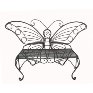 Unknown1 Antique Black Metal Butterfly Bench