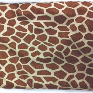 Short Pile Velour Flannel Fabric by The Yard 58" Width Entelare(Giraffe, 1Yard)