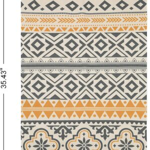 Boho Runner Rugs with Tassels 2'x3' Woven Washable Cotton Area Rug Vintage Printed Bohemian Throw Rug with PVC Non-Slip Mat for Entryway Kitchen, Living Room, Bathroom, Laundry Room, Bedroom