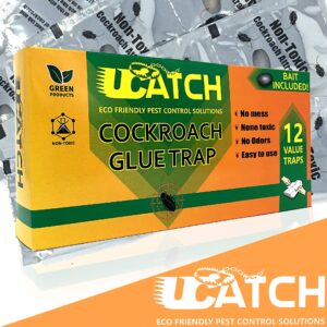 Roach Traps Indoor - 12 Pack Roach Bait Traps | Effective German Roach Killer for Home Infestation - Child and Pet Safe Roach Killer Indoor Infestation Easy-to-Use Glue Traps for Roaches – UCatch