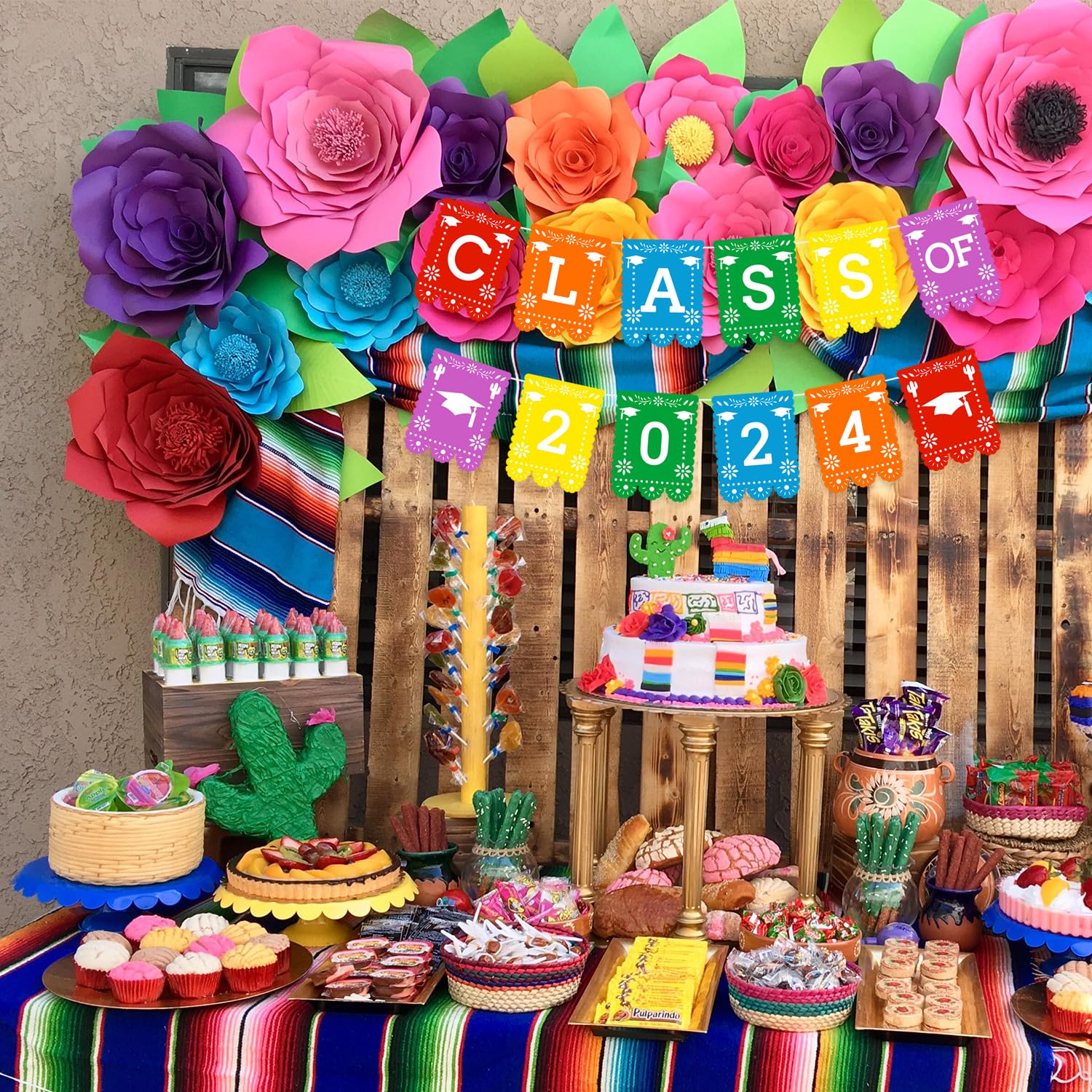 Mexican Graduation Banner Fiesta Theme Class Of Garland Grad Cap College High School Senior Taco Party Decoration