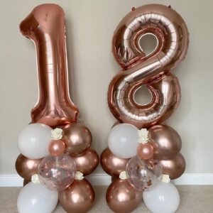 40 Inch Rose Gold 18 Number Balloons Giant 18 Balloons Rose Gold Birthday 18 Balloons 18th Birthday Anniversary Party Decorations Supplies