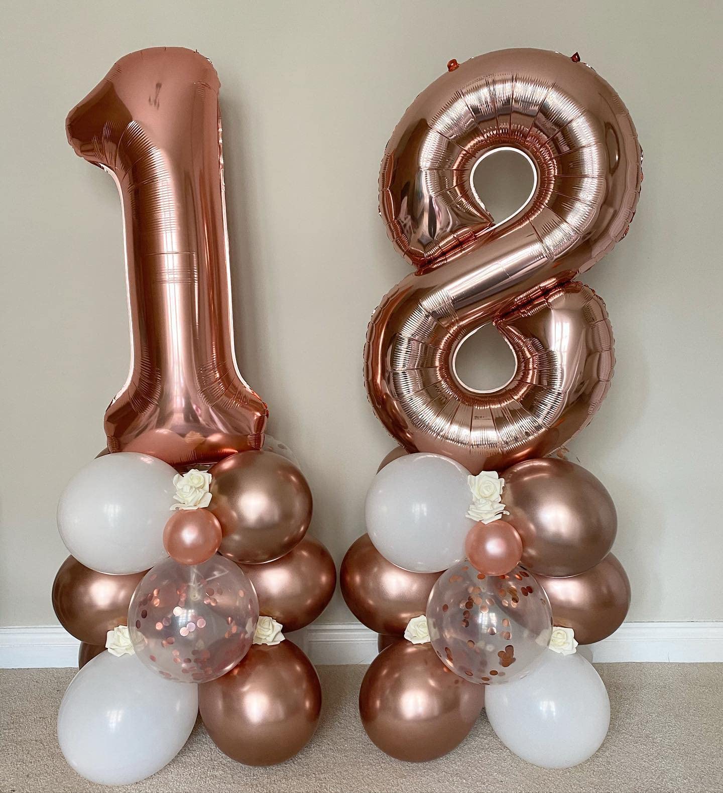 40 Inch Rose Gold 18 Number Balloons Giant 18 Balloons Rose Gold Birthday 18 Balloons 18th Birthday Anniversary Party Decorations Supplies