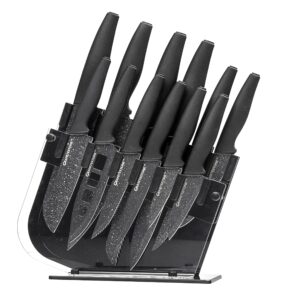 nutriblade 12 piece knife set with block by granitestone high-grade professional chef knife, santoku knives, kitchen knife with easy-grip handles stainless steel blades dishwasher-safe as seen on tv