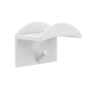 EZB Adhesive Hat Hooks for Wall - Floating, Hidden, Double Hook Hat Mounts for Fitted & Snapback Hats (8 Pack, Pearl White)