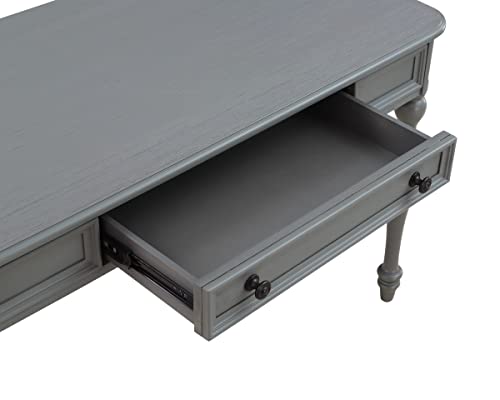 OSP Home Furnishings Country Meadows 48 Inch Writing Desk with Drawer, Plantation Grey