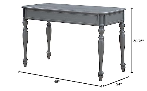 OSP Home Furnishings Country Meadows 48 Inch Writing Desk with Drawer, Plantation Grey