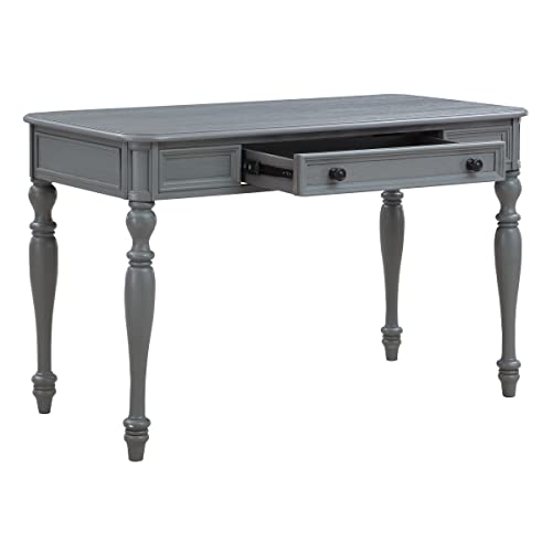 OSP Home Furnishings Country Meadows 48 Inch Writing Desk with Drawer, Plantation Grey