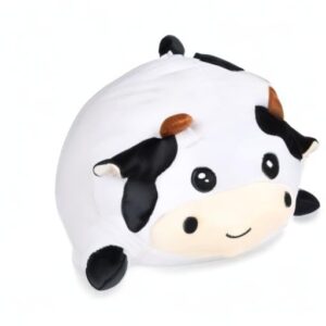 ROPELOK Giant Cow Stuffed Animals Plush Toy, Cow Plush Pillow, 13.7" Stuffed Cow Plush for Kids Children Xmas Birthday Gifts (Round Eyes)