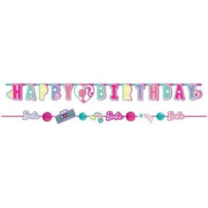 barbie dream together multicolor paper birthday banner kit - 6' & 5.75' (pack of 2) - perfect for party celebrations