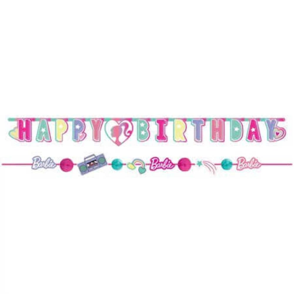 Barbie Dream Together Multicolor Paper Birthday Banner Kit - 6' & 5.75' (Pack Of 2) - Perfect For Party Celebrations