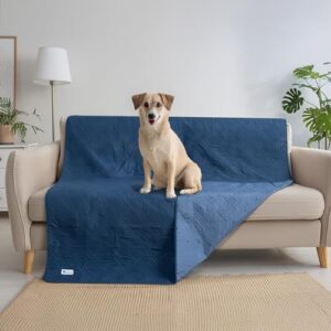 PetAmi Waterproof Bed Cover for Dogs, Waterproof Pet Blanket Couch Cover, Reversible Furniture Cover Sofa Protector for Pet Cat Bed, Washable Waterproof Blanket Dog Cover for Couch Seat, 102x82 Blue