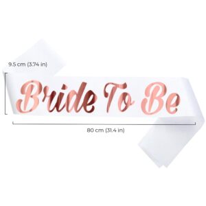 Bride to Be Sash - Bachelorette Party - Bridal Shower Party - Wedding Decorations - Bachelorette Party Gift - Bridal Shower - Engagement Party Decoration - Bridal Accessories - White and Gold Foil