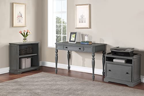 OSP Home Furnishings Country Meadows 48 Inch Writing Desk with Drawer, Plantation Grey