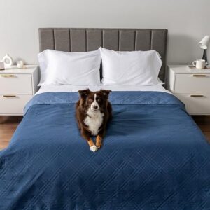 PetAmi Waterproof Bed Cover for Dogs, Waterproof Pet Blanket Couch Cover, Reversible Furniture Cover Sofa Protector for Pet Cat Bed, Washable Waterproof Blanket Dog Cover for Couch Seat, 102x82 Blue