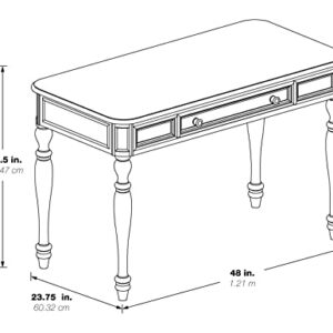 OSP Home Furnishings Country Meadows 48 Inch Writing Desk with Drawer, Plantation Grey