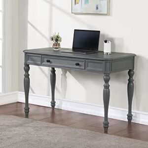 OSP Home Furnishings Country Meadows 48 Inch Writing Desk with Drawer, Plantation Grey