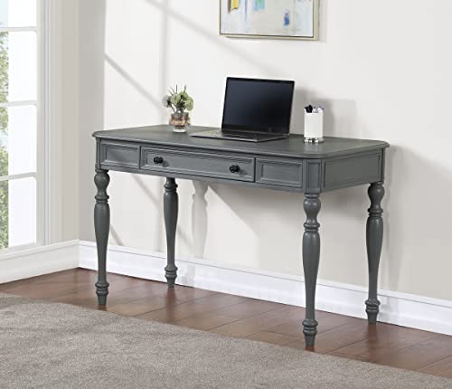 OSP Home Furnishings Country Meadows 48 Inch Writing Desk with Drawer, Plantation Grey