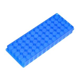 1Pcs Tube Rack,Microcentrifuge Tube Rack, Double-Sided Plate Centrifugal Pipe Rack, for 0.5ml-2ml Centrifugal Pipe, 60 Holes (Blue)